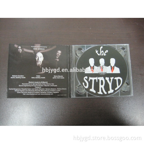 750gsm cardbpard paper CD Digipak, Clear CD tray, 4 panels, Glossy Lamination ,Shrink wrapping